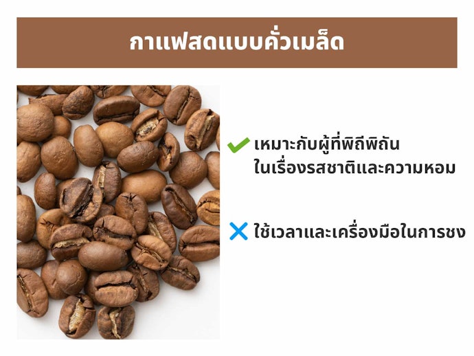 กาแฟสดคั่วแบบเมล็ด : สำหรับคอกาแฟที่ต้องการดื่มด่ำในรสชาติที่สดใหม่