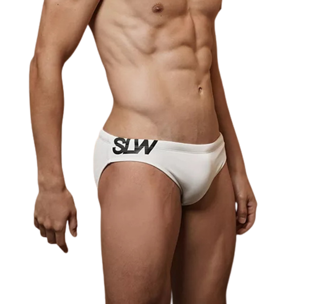SLW กางเกงว่ายน้ำผู้ชาย รุ่น Men's Swimming Briefs White 1