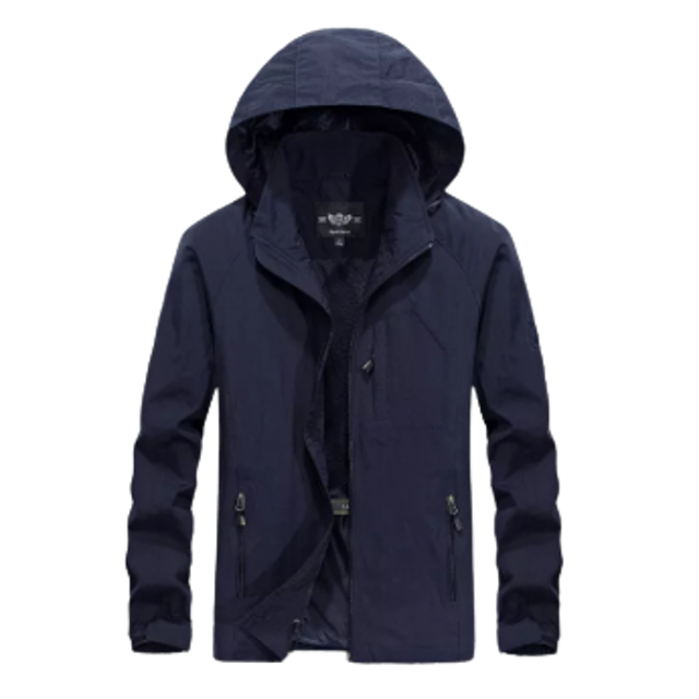 Fuguiniao เสื้อกันลม กันฝน Men's Waterproof Hooded Shell Jacket  1