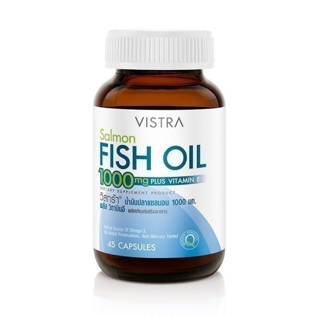 VISTRA น้ำมันปลา โอเมก้า 3 Salmon Fish Oil Plus Vitamin E 1