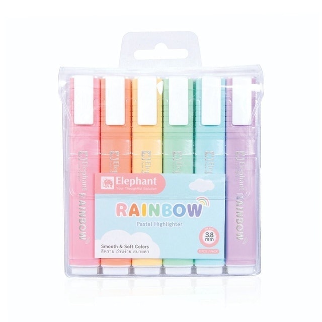 Elephant Brand ปากกาเน้นข้อความ รุ่น Rainbow Pastel Highlighter 1